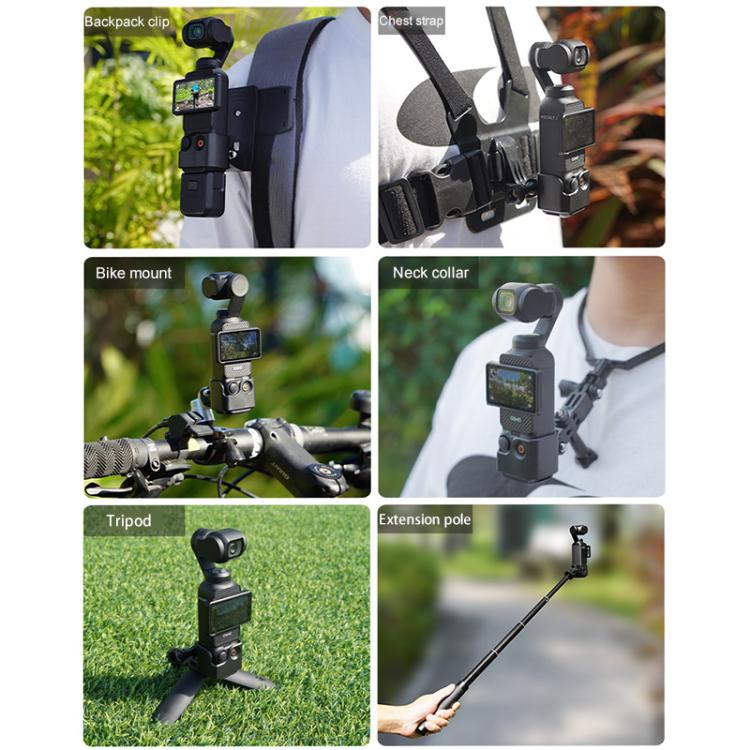 For DJI OSMO Pocket 3 BRDRC Protection Frame Adapter Base, Type:Frame + Backpack Clip - free shipping - PMC TechLife - Order now!