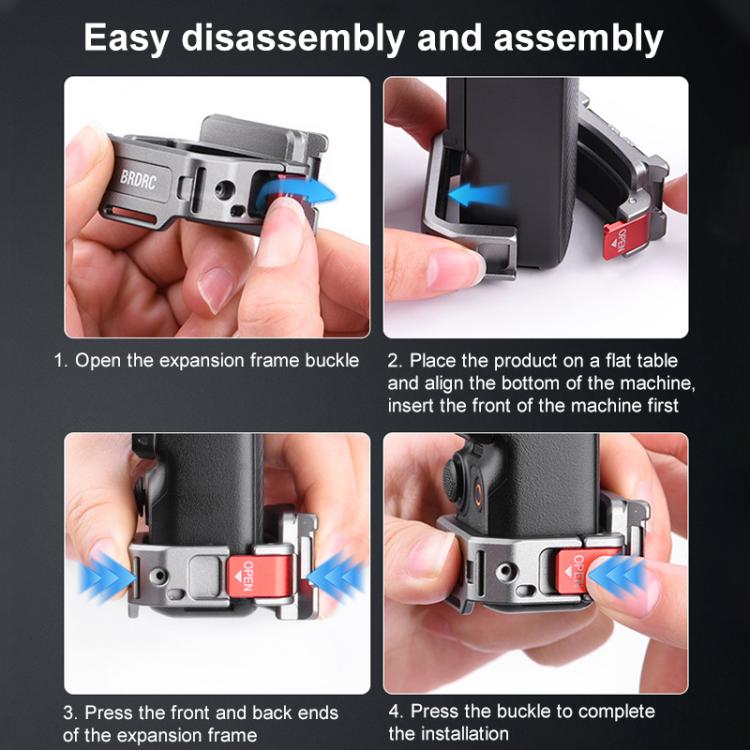 For DJI Osmo Pocket 3 BRDRC Quick Assembly Multi-function Cold Shoe Extension Mount(Dark Grey) - free shipping - PMC TechLife - Order now!