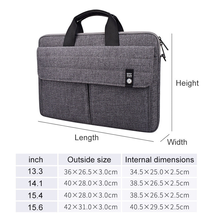 ST08 Handheld Briefcase Carrying Storage Bag with Shoulder Strap for 15.4 inch Laptop(Grey) - 15 inch by PMC Jewellery | Online Shopping South Africa | PMC Jewellery | Buy Now Pay Later Mobicred