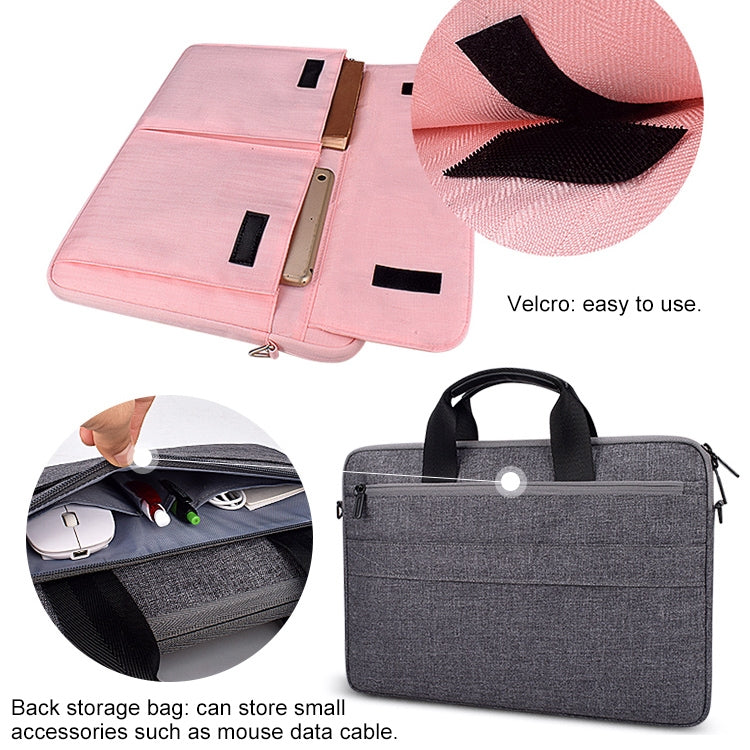 ST08 Handheld Briefcase Carrying Storage Bag with Shoulder Strap for 15.4 inch Laptop(Grey) - 15 inch by PMC Jewellery | Online Shopping South Africa | PMC Jewellery | Buy Now Pay Later Mobicred