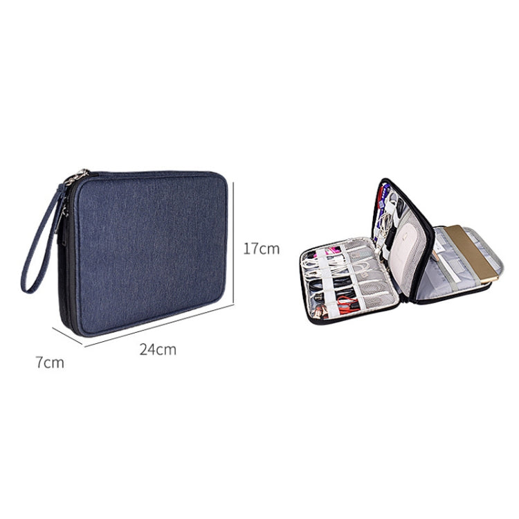 SM01 Multi-function Waterproof Double Layer Data Cable Earphone U Disk Digital Accessories Storage Bag, Size: S(Black) - Other by PMC Jewellery | Online Shopping South Africa | PMC Jewellery | Buy Now Pay Later Mobicred