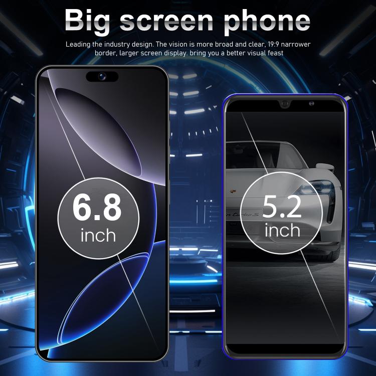 I16 Pro Max / VD1, 3GB+32GB, 6.8 inch Android 10 MTK6753 Octa Core, Network: 4G, Dual SIM, Plug:EU Plug(Black) - free shipping - PMc TechLife - Order now!