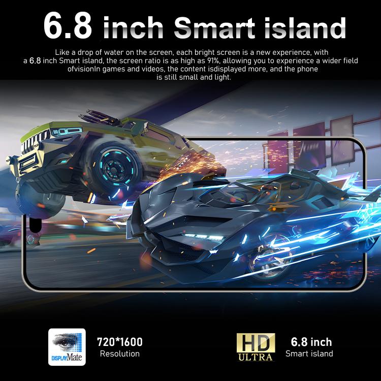 I16 Pro Max / VD1, 3GB+32GB, 6.8 inch Android 10 MTK6753 Octa Core, Network: 4G, Dual SIM, Plug:UK Plug(Blue) - free shipping - PMc TechLife - Order now!