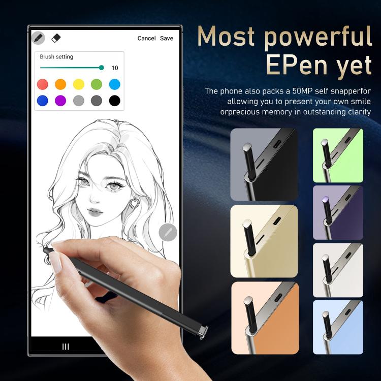 S24 Ultra / S7, 4GB+128GB, 6.75 inch Android 10 MTK6750 Octa Core, Network: 4G, Dual SIM, Plug:UK Plug(Black) - free shipping - PMc TechLife - Order now!