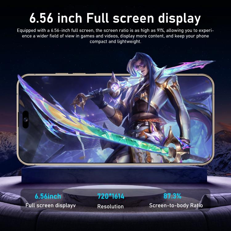 I16 Pro Max / RAi3, 3GB+64GB, 6.56 inch Android 10 MTK6739 Quad Core, Network: 4G, Dual SIM, Plug:UK Plug(Black) - free shipping - PMc TechLife - Order now!