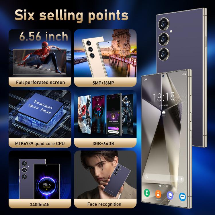 C24 Pro / S3-3, 3GB+64GB, 6.56 inch Android 10 MTK6739 Quad Core, Network: 4G, Dual SIM, Plug:EU Plug(Blue) - free shipping - PMc TechLife - Order now!