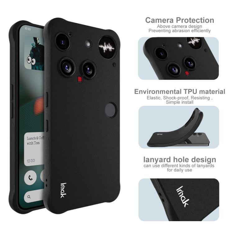 For Nothing Phone 3 imak Shockproof Airbag TPU Phone Case(Matte Black) - free shipping - PMC TechLife - Order now!