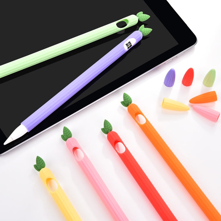 For Apple Pencil 1 Contrasting Color Mint Leaf Silicone Non-slip Protective Cover(Pink) - Pencil Accessories by PMC Jewellery | Online Shopping South Africa | PMC Jewellery | Buy Now Pay Later Mobicred