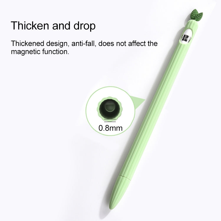 For Apple Pencil 2 Contrasting Color Mint Leaf Silicone Non-slip Protective Cover(Purple) - Pencil Accessories by PMC Jewellery | Online Shopping South Africa | PMC Jewellery | Buy Now Pay Later Mobicred