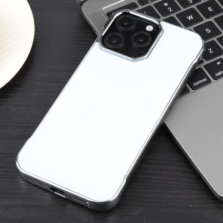 For iPhone 16e Electroplating Frameless Frosted Anti-Glare PC MagSafe Phone Case(Silver White) - free shipping - PMC TechLife - Order now!