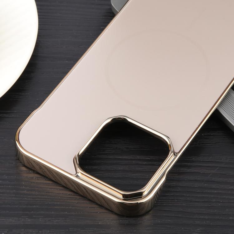 For iPhone 15 Electroplating Frameless Frosted Anti-Glare PC MagSafe Phone Case(Desert Gold) - free shipping - PMC TechLife - Order now!
