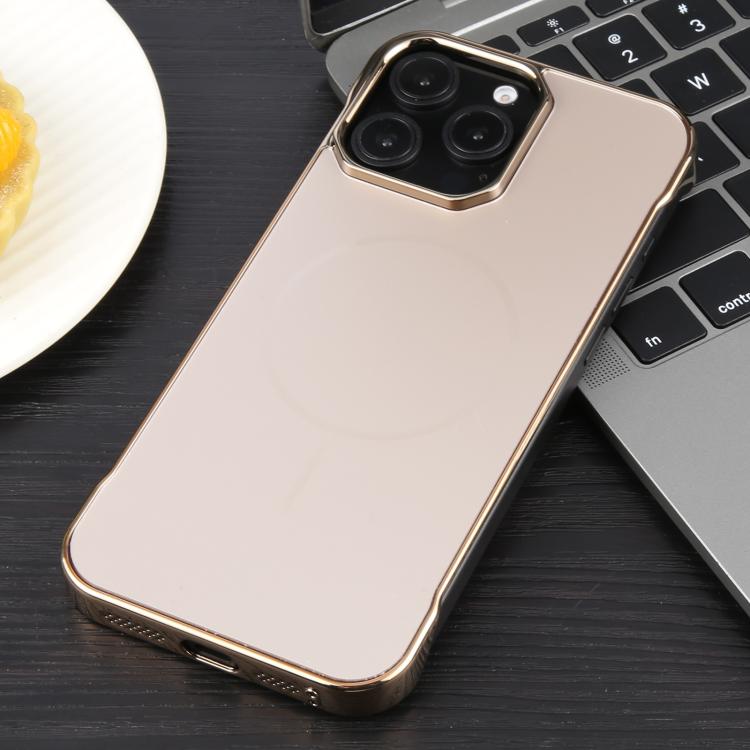 For iPhone 14 Pro Max Electroplating Frameless Frosted Anti-Glare PC MagSafe Phone Case(Desert Gold) - free shipping - PMC TechLife - Order now!