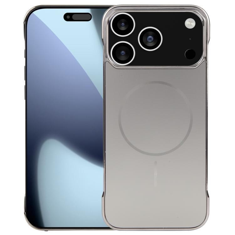 For iPhone 17 Pro Max Electroplating Frameless Frosted Anti-Glare PC MagSafe Phone Case(Titanium Gray) - free shipping - PMC TechLife - Order now!