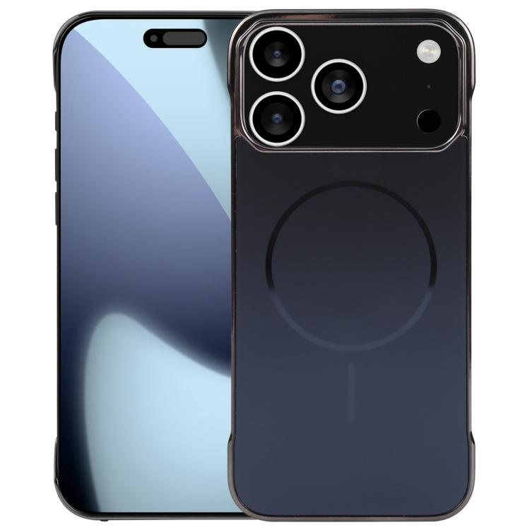 For iPhone 17 Pro Electroplating Frameless Frosted Anti-Glare PC MagSafe Phone Case(Black) - free shipping - PMC TechLife - Order now!