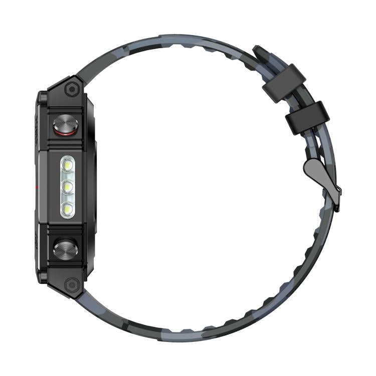 KC91 1.39 inch IPS Screen 3ATM Outdoor GPS Smart Watch with Flashlight(Camouflage) - Smart Watches by PMC TechLife | Online Shopping South Africa | PMC TechLife | Buy Now Pay Later Mobicred