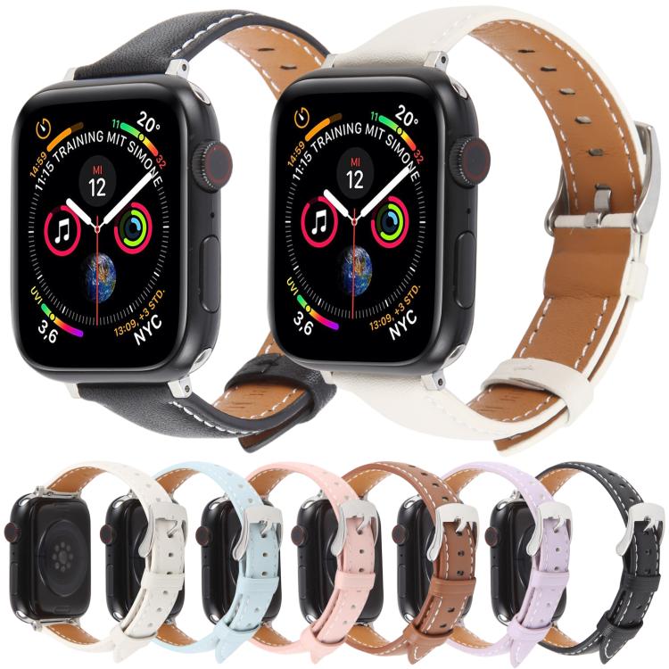 For Apple Watch 42mm / 41mm / 40mm / 38mm Silk Microfiber Leather Watch Band(Pink) - Watch Bands by PMC TechLife | Online Shopping South Africa | PMC TechLife | Buy Now Pay Later Mobicred