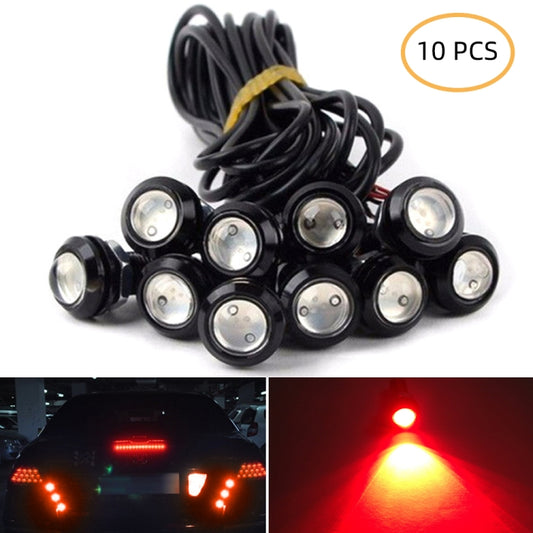 10 PCS 18mm 1.5W DC9-80V Motorcycle Eagle Eye Light Double Lens(Red Light) - Eagle Eye Lights by PMC Jewellery | Online Shopping South Africa | PMC Jewellery | Buy Now Pay Later Mobicred