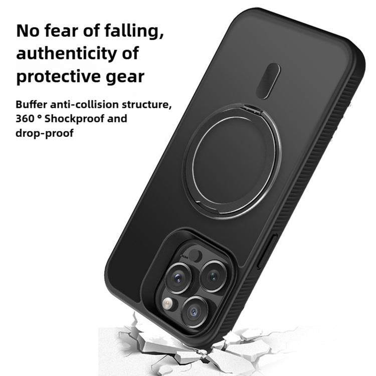 For iPhone 17 Air Kalebol Rotating Holder MagSafe PC Hybrid TPU Phone Case(Blue) - iPhone 17 Air Cases by Kalebol | Online Shopping South Africa | PMC TechLife | Buy Now Pay Later Mobicred