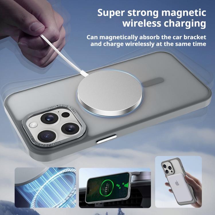 For iPhone 17 Air Kalebol Metal Lens Frame MagSafe Frosted PC Phone Case(Sierra Blue) - iPhone 17 Air Cases by Kalebol | Online Shopping South Africa | PMC TechLife | Buy Now Pay Later Mobicred
