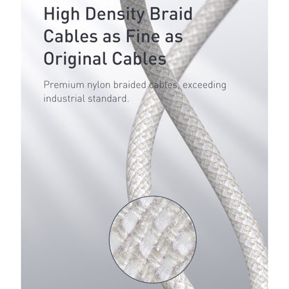 Baseus 20W Type-C / USB-C to 8 Pin PD High-density Braided Fast Charging Data Cable, Length: 1m(White) - Normal Style Cable by Baseus | Online Shopping South Africa | PMC Jewellery | Buy Now Pay Later Mobicred