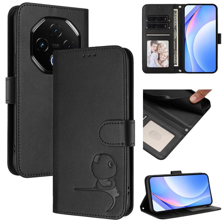 For UMIDIGI G100 Pro Litter Panda Embossing RFID Leather Phone Case with Lanyard(Black) - free shipping - PMC TechLife - Order now!