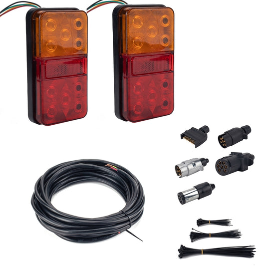 2 PCS Trailer / Truck C-type Long Strip 10LEDs Tail Light Set - License Plate Lights by PMC Jewellery | Online Shopping South Africa | PMC Jewellery | Buy Now Pay Later Mobicred