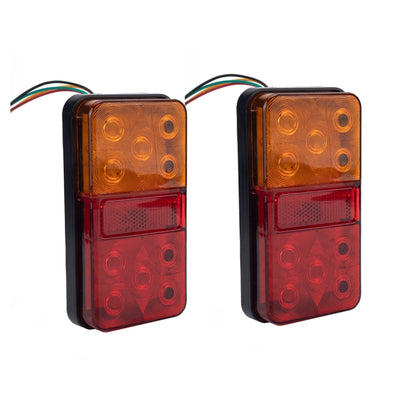 2 PCS Trailer / Truck D-type Long Strip 10LEDs Tail Light Set - License Plate Lights by PMC Jewellery | Online Shopping South Africa | PMC Jewellery | Buy Now Pay Later Mobicred