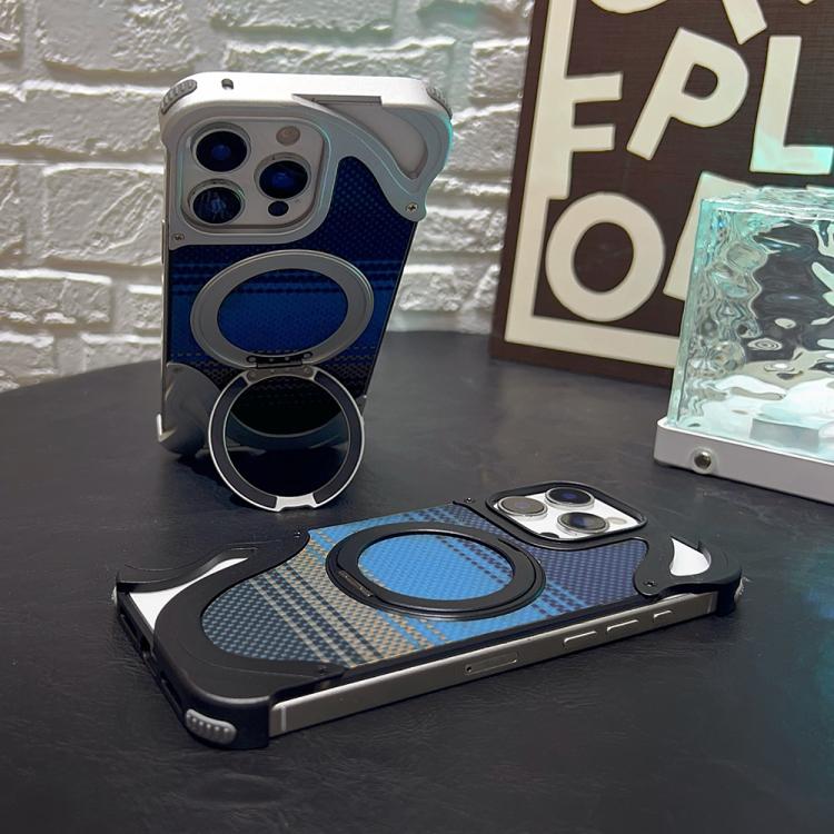 For iPhone 15 Pro Max Metal Frameless 360 Degree Rotation Holder MagSafe Phone Case(Silver) - free shipping - PMC TechLife - Order now!