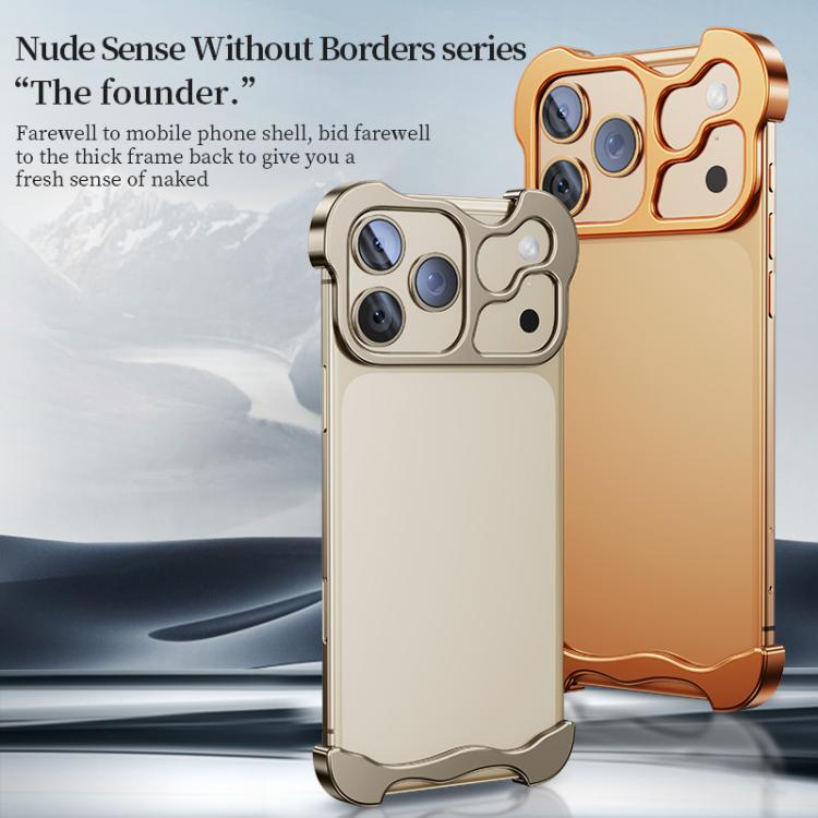 For iPhone 17 Pro Max Frameless Metal Corner Pad Phone Case with Lens Film(Silver) - free shipping - PMC TechLife - Order now!