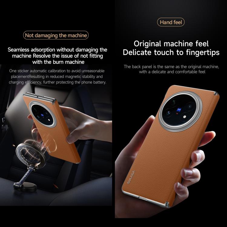For vivo X Fold5 SULADA Frameless Top Layer Cowhide Leather PC Phone Case(Blue) - free shipping - PMC TechLife - Order now!