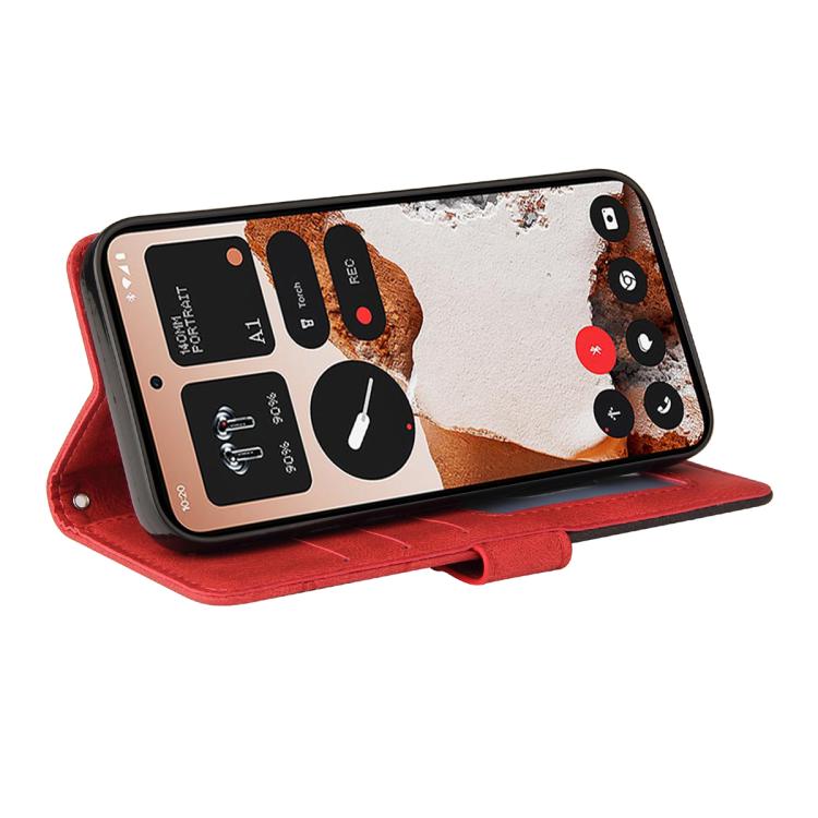 For Nothing CMF Phone 2 Pro Dual-color Splicing Flip Leather Phone Case(Red) - free shipping - PMC TechLife - Order now!