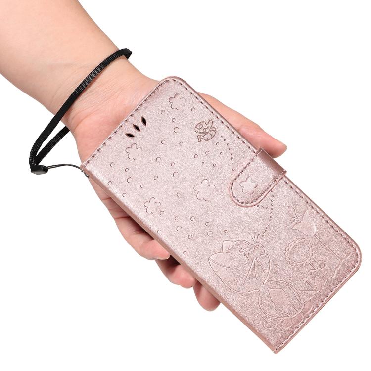 For Nothing Phone 3A Pro Cat and Bee Embossed Flip Leather Phone Case(Rose Gold) - free shipping - PMC TechLife - Order now!