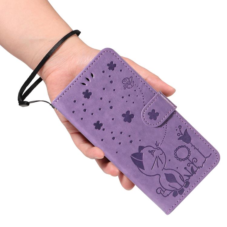For Nothing Phone 3A Pro Cat and Bee Embossed Flip Leather Phone Case(Purple) - free shipping - PMC TechLife - Order now!