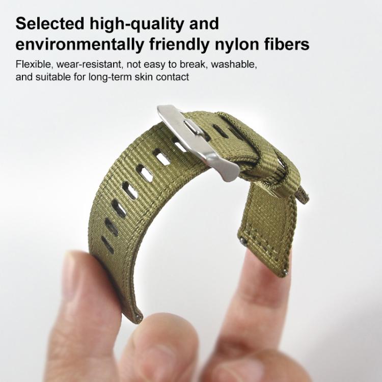 For Samsung Galaxy Watch 7 / 6 / 5 / FE xDfind Two-section Nylon Watch Band(Army Green) - free shipping - PMC TechLife - Order now!