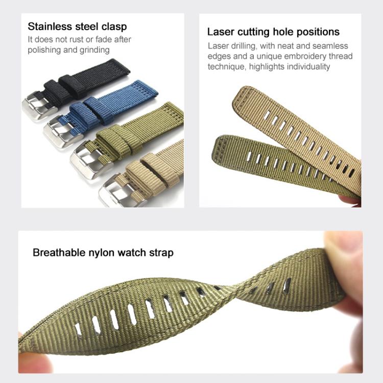 For Samsung Galaxy Watch 7 / 6 / 5 / FE xDfind Two-section Nylon Watch Band(Army Green) - free shipping - PMC TechLife - Order now!