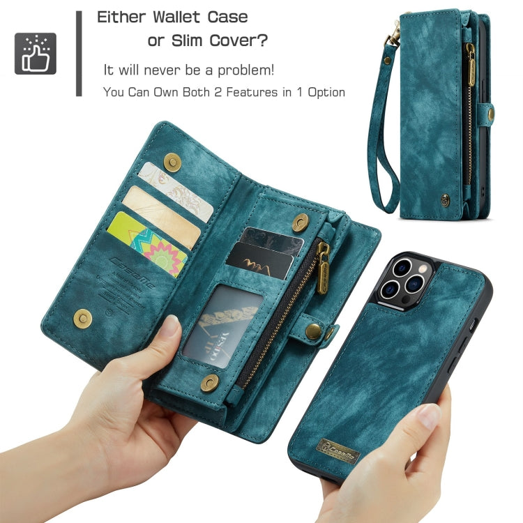 For iPhone 12 Pro Max CaseMe-008 Detachable Multifunctional Wallet Leather Phone Case (Blue) - iPhone 12 Pro Max Cases by CaseMe | Online Shopping South Africa | PMC Jewellery | Buy Now Pay Later Mobicred