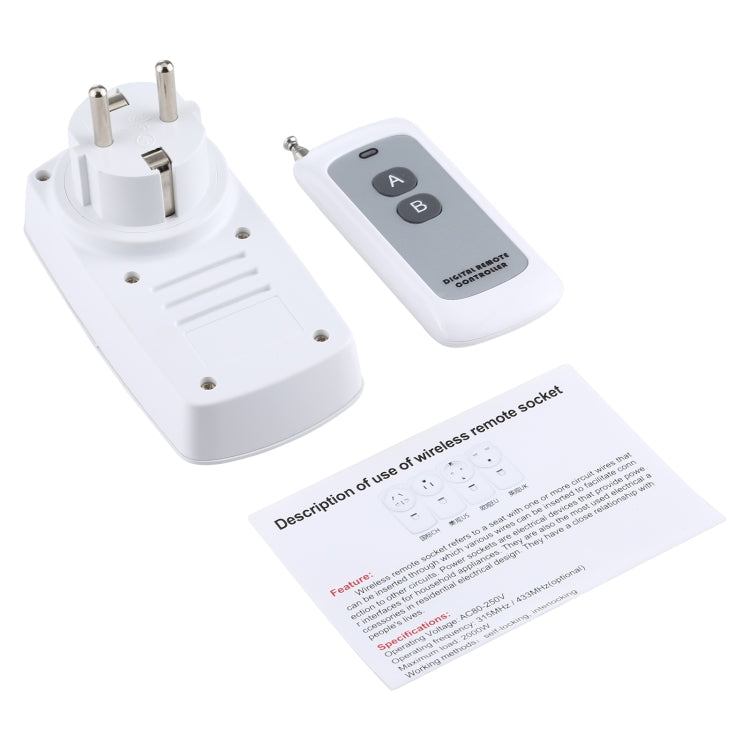 AK-DL220 220V Smart Wireless Remote Control Socket with Remote Control, Plug Type:EU Plug - Smart Socket by PMC Jewellery | Online Shopping South Africa | PMC Jewellery | Buy Now Pay Later Mobicred