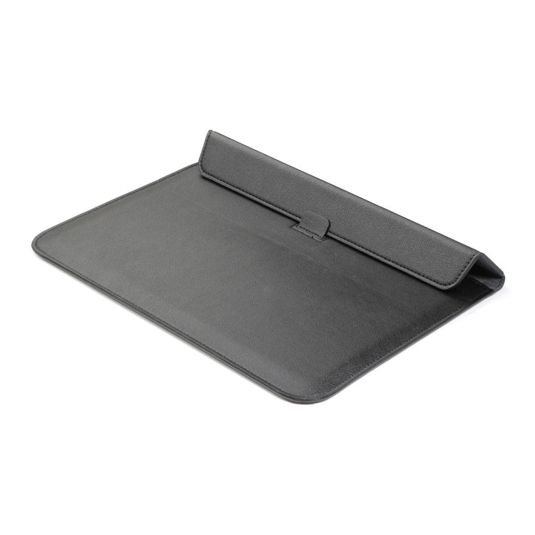 PU Leather Ultra-thin Envelope Bag Laptop Bag for MacBook Air / Pro 13 inch, with Stand Function(Black) - Protective Bags by PMC Jewellery | Online Shopping South Africa | PMC Jewellery | Buy Now Pay Later Mobicred