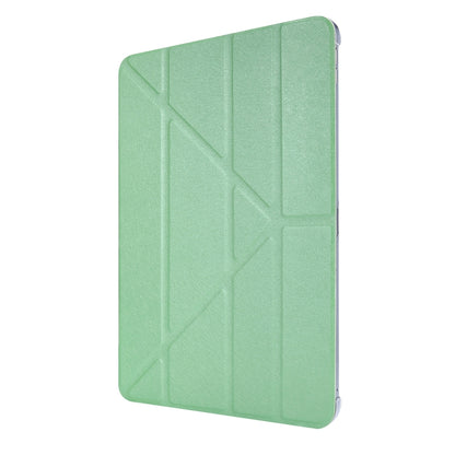 Silk Texture Horizontal Deformation Flip Leather Case with Three-folding Holder For iPad Air 11 2024 / Air 2022 / 2020 10.9(Green) - iPad Air (2022) / (2020) 10.9 Cases by PMC Jewellery | Online Shopping South Africa | PMC Jewellery | Buy Now Pay Later Mobicred