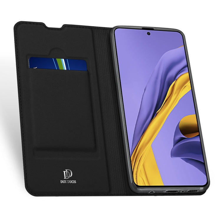 For Samsung Galaxy A51 DUX DUCIS Skin Pro Series Horizontal Flip PU + TPU Leather Case with Holder & Card Slots(Black) - Galaxy Phone Cases by DUX DUCIS | Online Shopping South Africa | PMC Jewellery | Buy Now Pay Later Mobicred