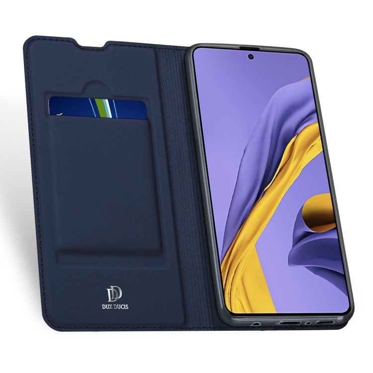 For Samsung Galaxy A51 DUX DUCIS Skin Pro Series Horizontal Flip PU + TPU Leather Case with Holder & Card Slots(Blue) - Galaxy Phone Cases by DUX DUCIS | Online Shopping South Africa | PMC Jewellery | Buy Now Pay Later Mobicred