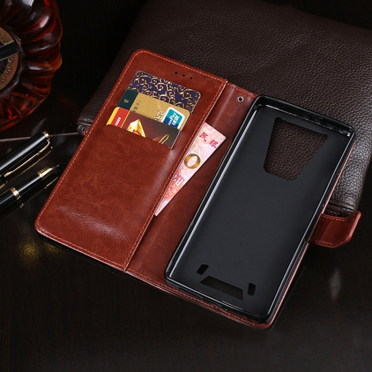 For Blackview BV6900 idewei Crazy Horse Texture Horizontal Flip Leather Case with Holder & Card Slots & Wallet(Black) - More Brand by idewei | Online Shopping South Africa | PMC TechLife | Buy Now Pay Later Mobicred