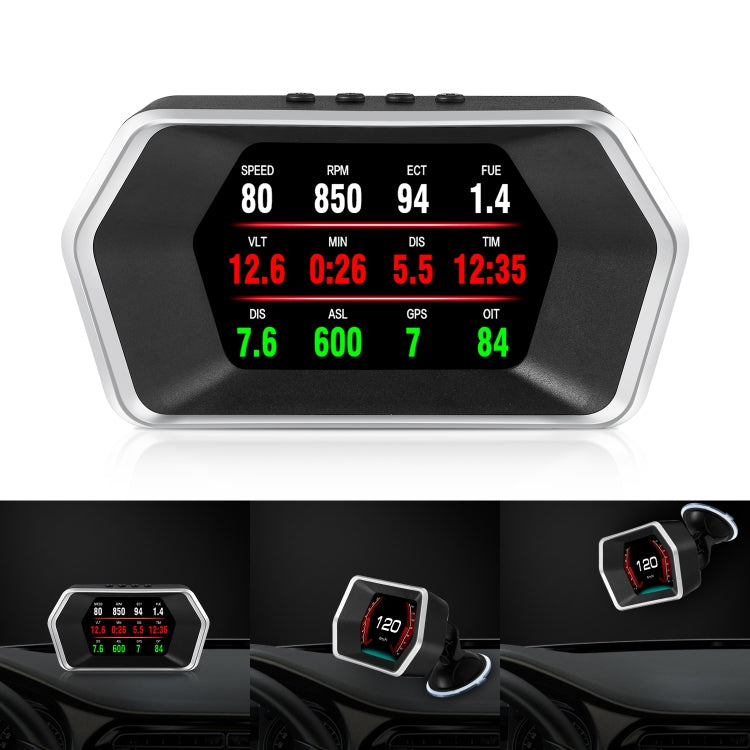 P17 Car HUD Head-up Display GPS Speed Meter Car OBD2 Fault Elimination Code - Head Up Display System by PMC TechLife | Online Shopping South Africa | PMC TechLife | Buy Now Pay Later Mobicred