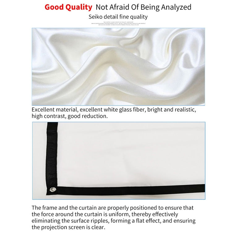 Simple Folding Thin Polyester Projector Film Curtain, Size:120 inch (4:3) Projection Area: 240x180cm - Film Curtains by PMC TechLife | Online Shopping South Africa | PMC TechLife | Buy Now Pay Later Mobicred