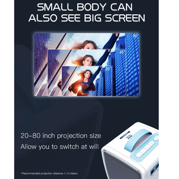 Q2 LED 1080P Mini Portable Projector Children Projector, Plug Type:UK Plug(Blue White) - Mini Projector by PMC Jewellery | Online Shopping South Africa | PMC Jewellery | Buy Now Pay Later Mobicred