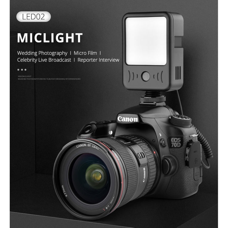 YELANGU LED02 Live Broadcast Micro Film Reporter Interview Recording Microphone Light - Selfie Light by YELANGU | Online Shopping South Africa | PMC Jewellery | Buy Now Pay Later Mobicred