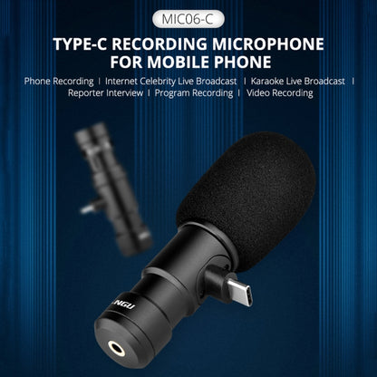 YELANGU MIC06-C Type-C Interface Portable Live Broadcast Interview Mobile Phone Recording Microphone - Microphone by YELANGU | Online Shopping South Africa | PMC Jewellery | Buy Now Pay Later Mobicred