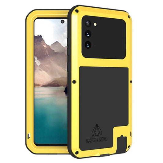 For Samsung Galaxy Note 20 LOVE MEI Metal Shockproof Waterproof Dustproof Protective Case without Glass(Yellow) - Galaxy Note20 Cases by LOVE MEI | Online Shopping South Africa | PMC Jewellery | Buy Now Pay Later Mobicred