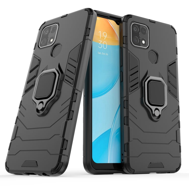 For OPPO A15 PC + TPU Shockproof Protective Case with Magnetic Ring Holder(Black) - OPPO Cases by PMC TechLife | Online Shopping South Africa | PMC TechLife | Buy Now Pay Later Mobicred