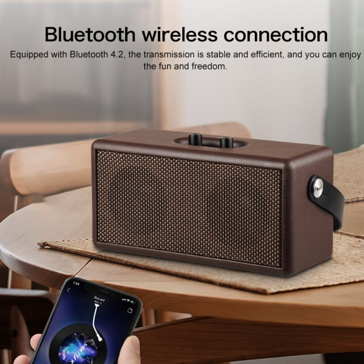 D30 Portable Subwoofer Wooden Bluetooth 4.2 Speaker, Support TF Card & 3.5mm AUX & U Disk Play(Black) - Desktop Speaker by PMC Jewellery | Online Shopping South Africa | PMC Jewellery | Buy Now Pay Later Mobicred